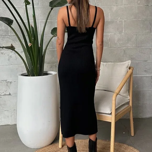 Brunette The Label Rib Knit Maxi Dress | NWT - Picture 2 of 6